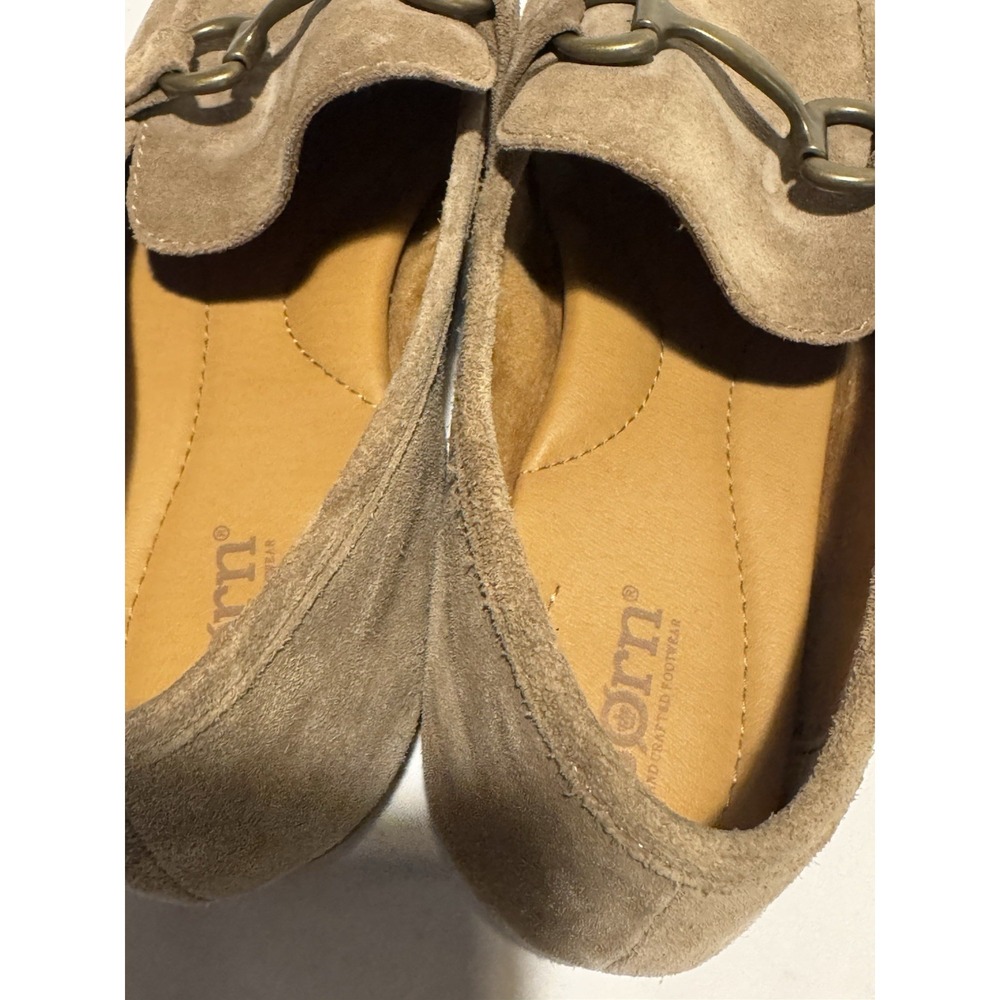 Born 10 US Brown Suede Loafers Gold Horse Bit Slip On Comfort Flats - Picture 7 of 7